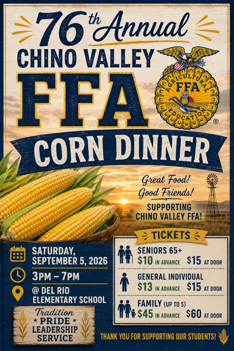 poster with FFA logo, windmill, and corn with all details listed above in text